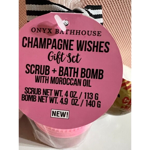 NEW Simple Pleasures Bath Bomb Fizzer Onyx Bathhouse Sugar Scrub Set - Picture 2 of 9
